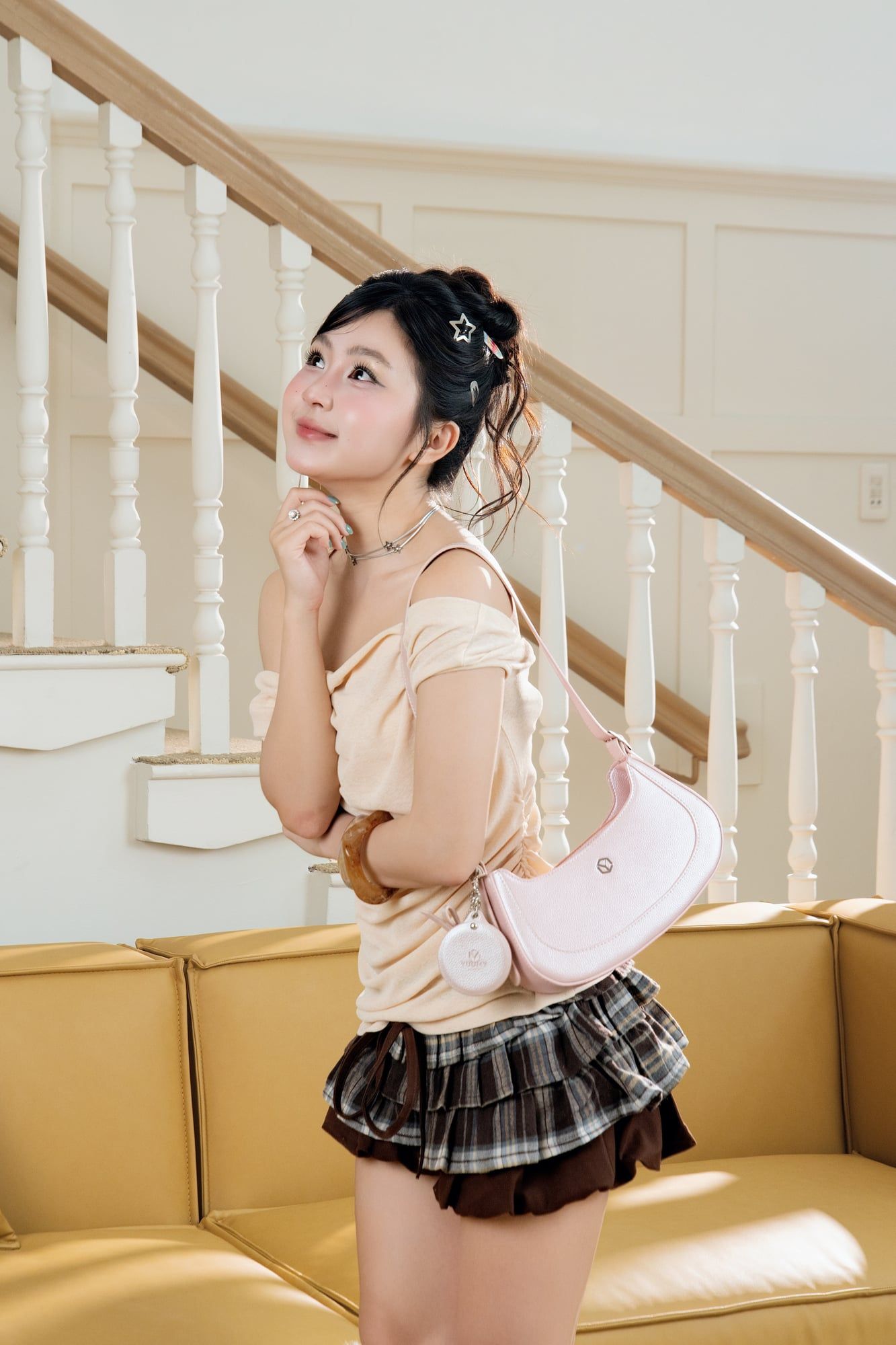 Túi đeo vai nữ Yuumy YN345 (Màu Hồng ngọc trai)