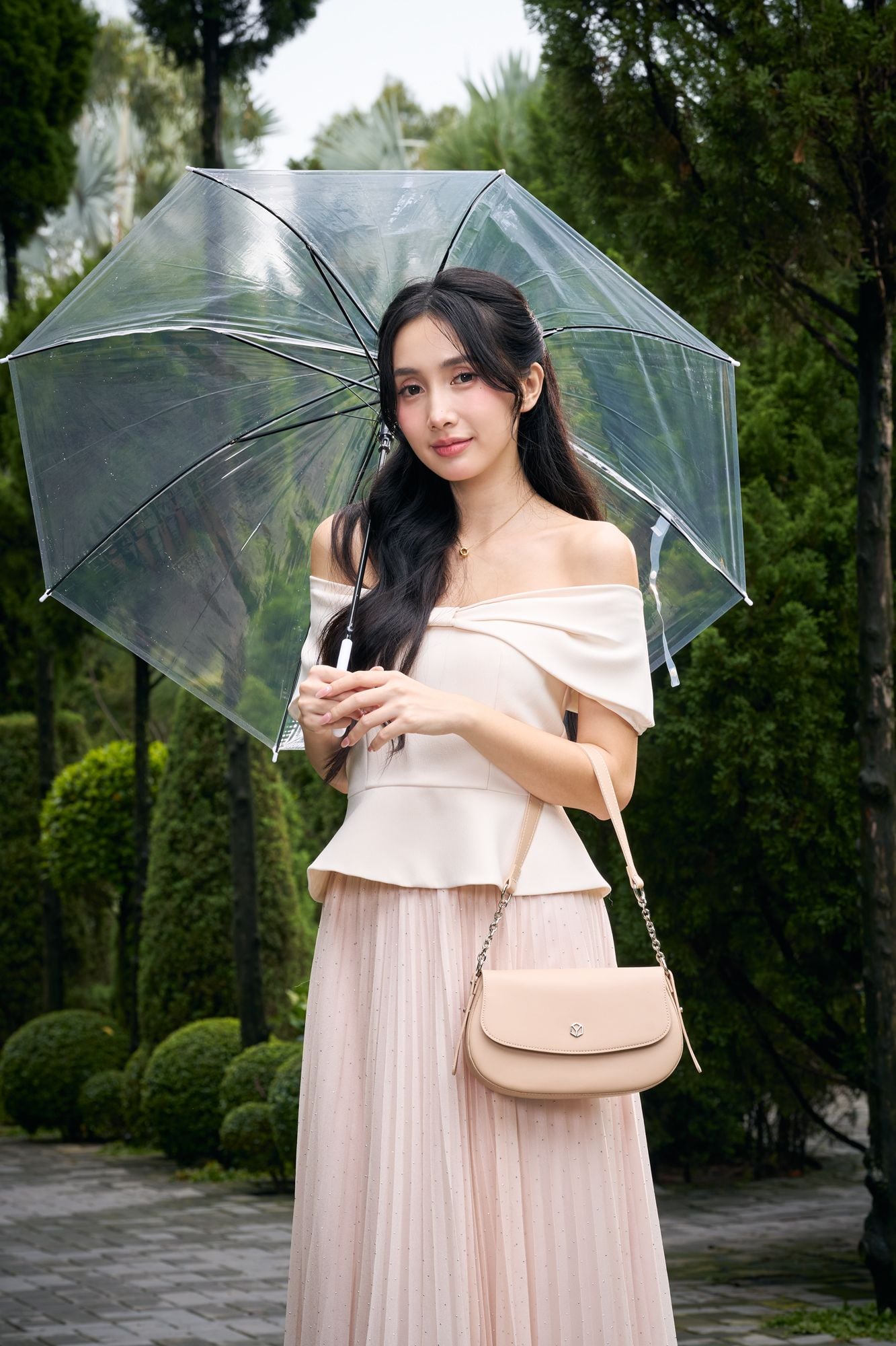 Túi Yuumy (Thời trang nữ nắp gập dáng cong size 24 - Túi đeo vai da Seasand YN340)