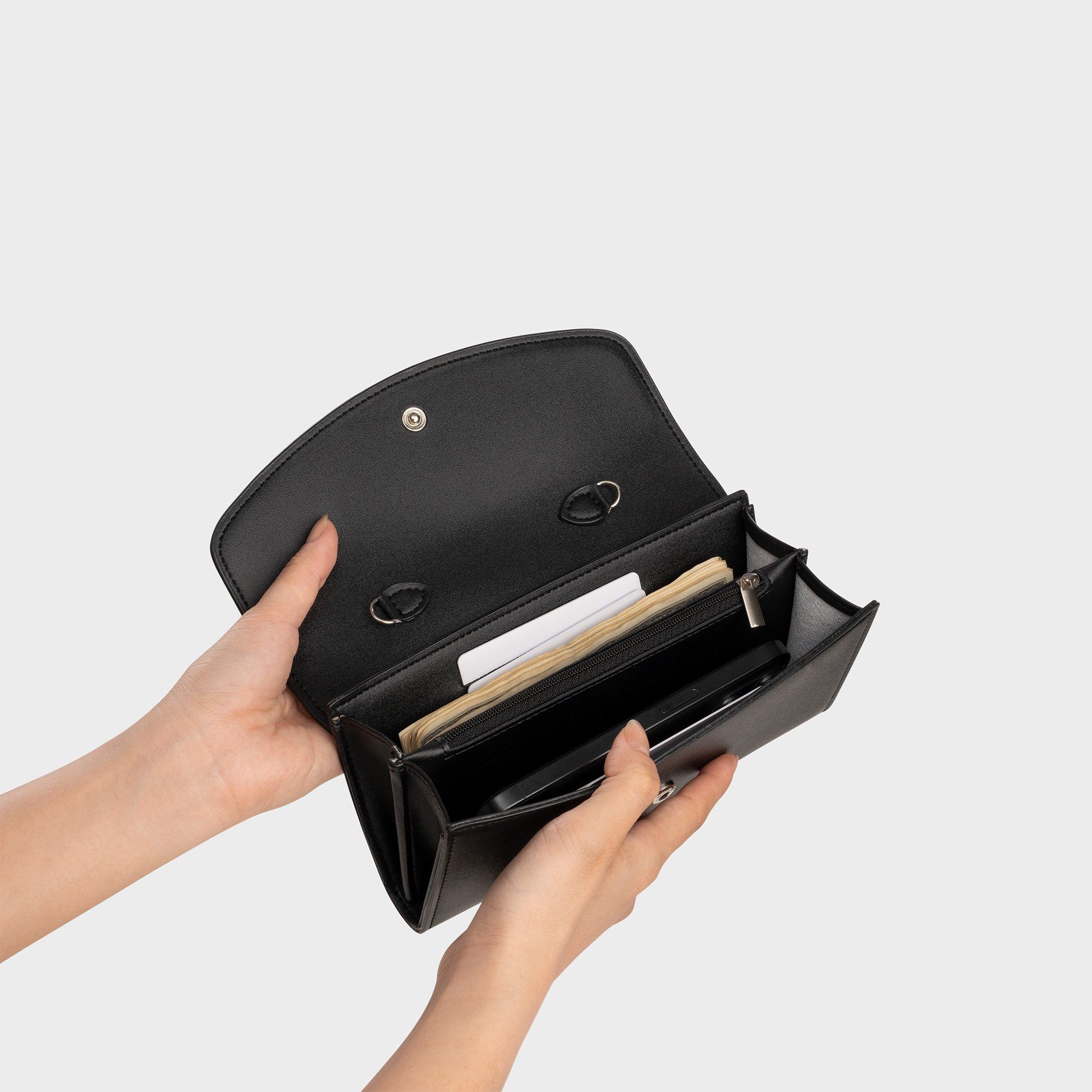 Ví Yuumy (Thời trang nữ phối dây đeo chéo - Ví da Seasand YV103)