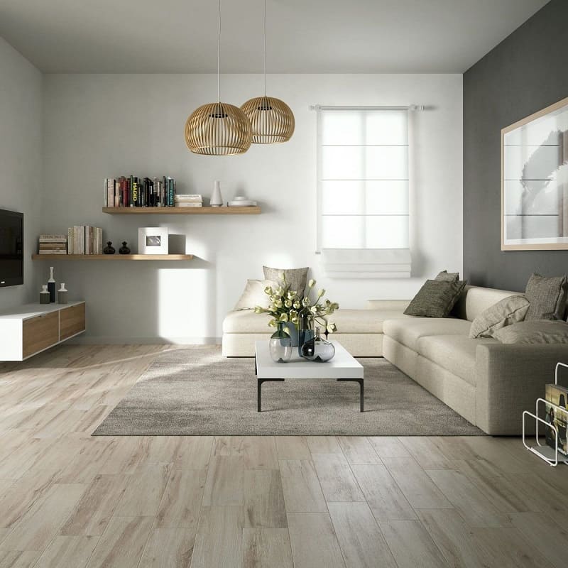 Gạch giả gỗ cho phòng khách