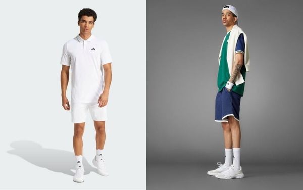 Phối đồ tennis nam với áo polo và giày thể thao