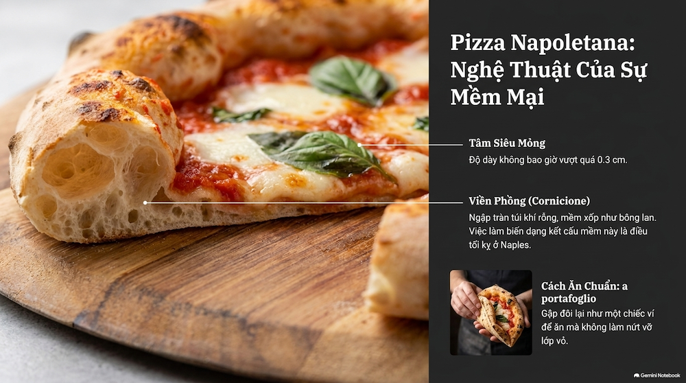 Pizza Napoletana — Bản sắc di sản miền Nam với viền phồng mềm xốp