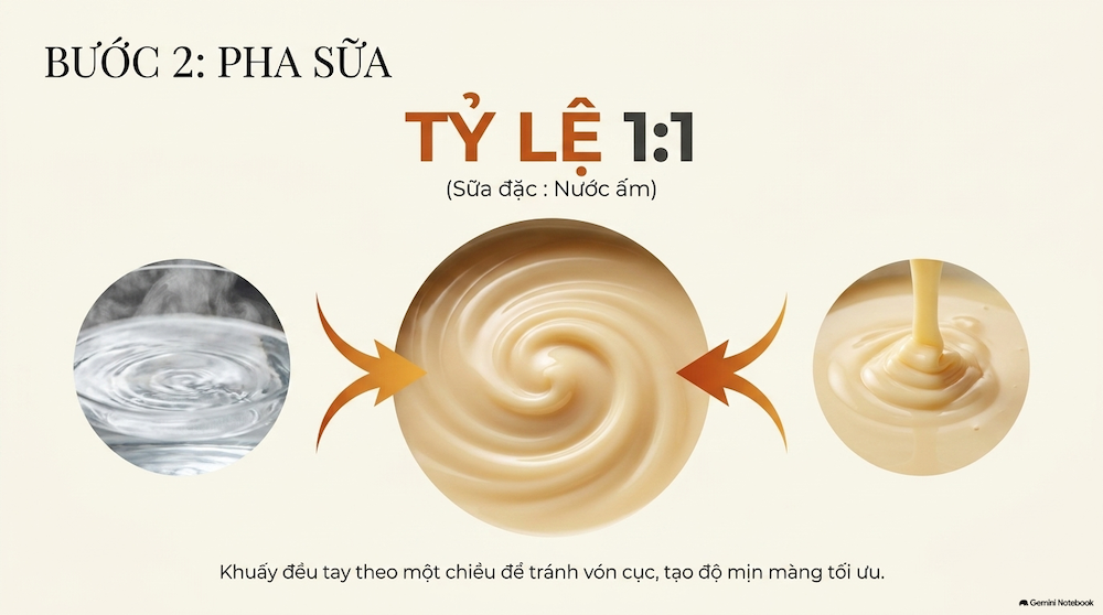 Bước 2 – Pha Hỗn Hợp Sữa Béo Ngậy