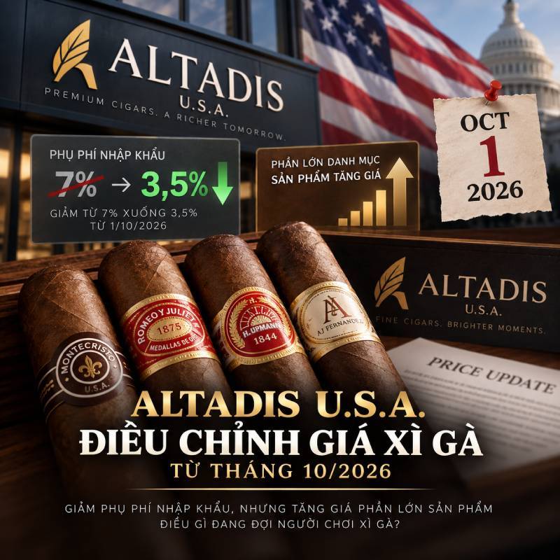giá xì gà, xì gà premium, xì gà Mỹ, Montecristo, Romeo y Julieta, H. Upmann, Altadis USA, thị trường xì gà
