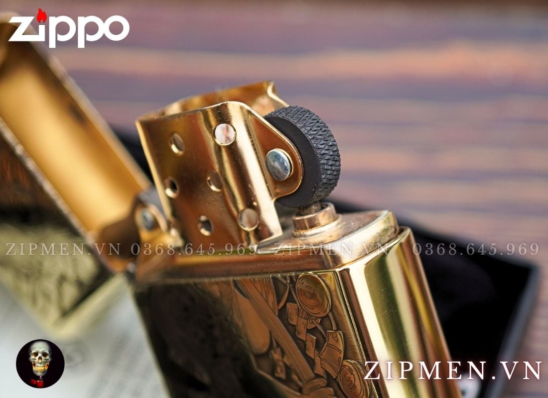 Zippo armor khắc nổi chủ đề cô gái Nhật Geisha cao cấp
