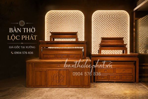 Bàn thờ gỗ gõ đỏ bàn giao tại Nguyễn Thị Thập Quận 7