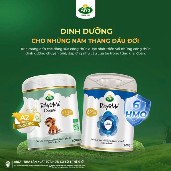 Arla A2 Organic và Arla LacProTec 6HMO dành cho trẻ nhỏ