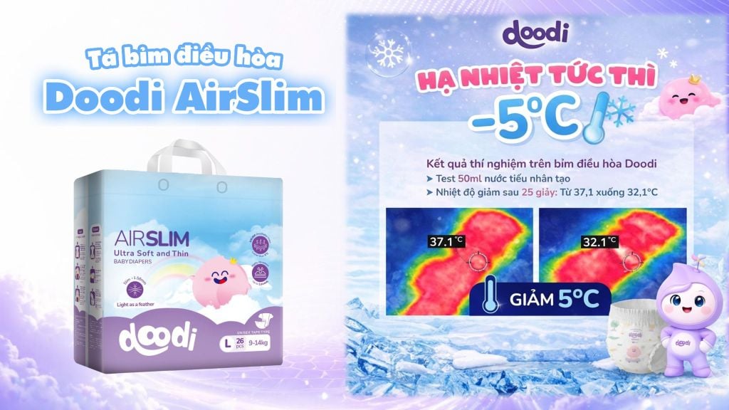 Bỉm Dán Doodi AirSlim Cao Cấp Giải Pháp Chống Hăm Tuyệt Bỉm Dán Doodi AirSlim Cao Cấp Chống Hăm