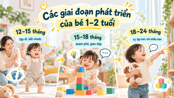 Các giai đoạn phát triển của bé 1–2 tuổi