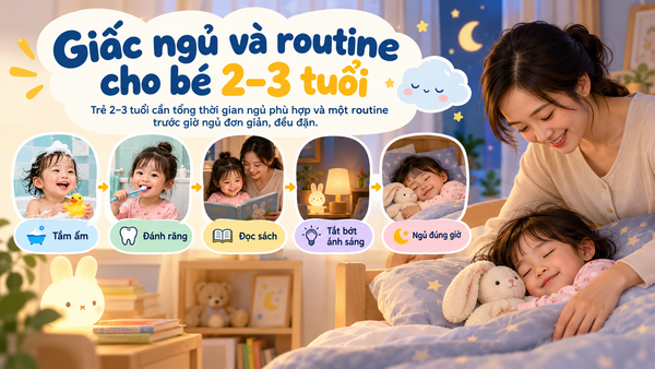 Giấc ngủ và routine cho bé 2–3 tuổi
