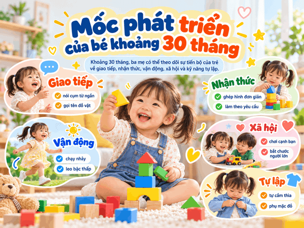Mốc phát triển của bé khoảng 30 tháng