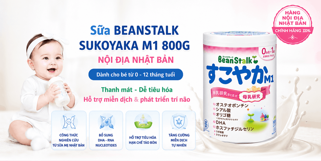 Sữa BeanStalk Sukoyaka M1 800g (0 - 12M)