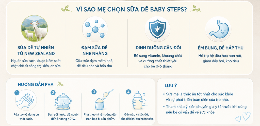 Sữa dê Baby Steps số 1 900g
