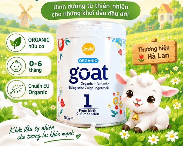 Sữa dê Jovie Goat Organic số 1 800g dành cho trẻ từ khi sinh đến 6 tháng