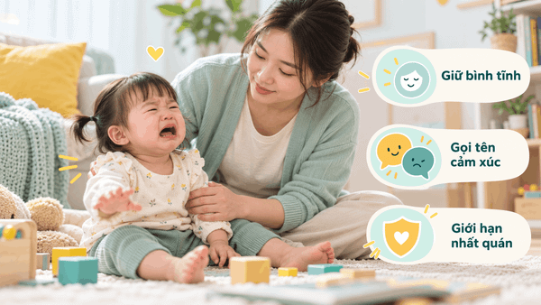 Tantrum và cảm xúc ở bé 15–18 tháng