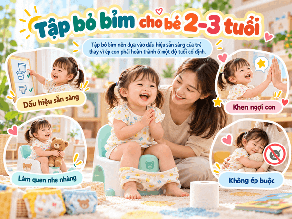 Tập bỏ bỉm cho bé 2–3 tuổi