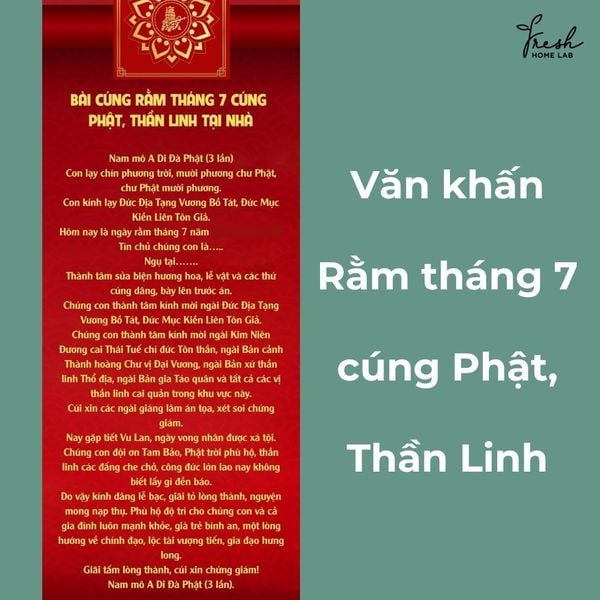 văn khấn rằm tháng 7 cúng phật