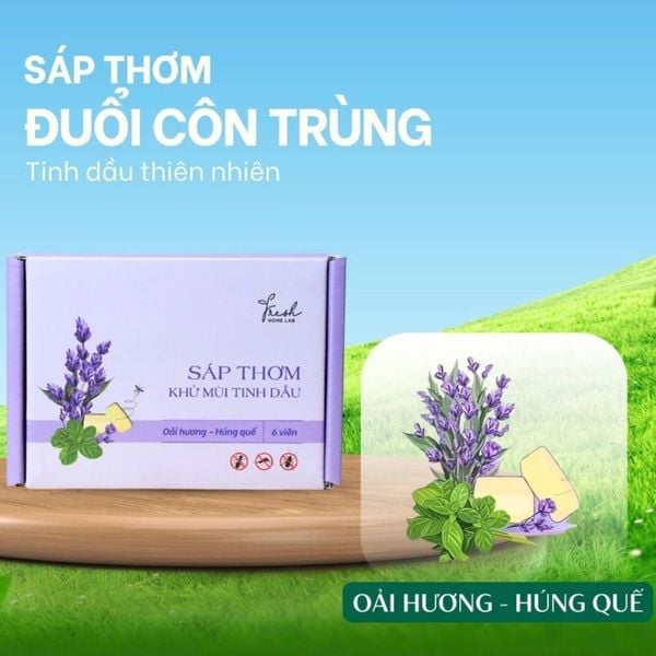 sáp thơm đuổi gián oải hương húng quế