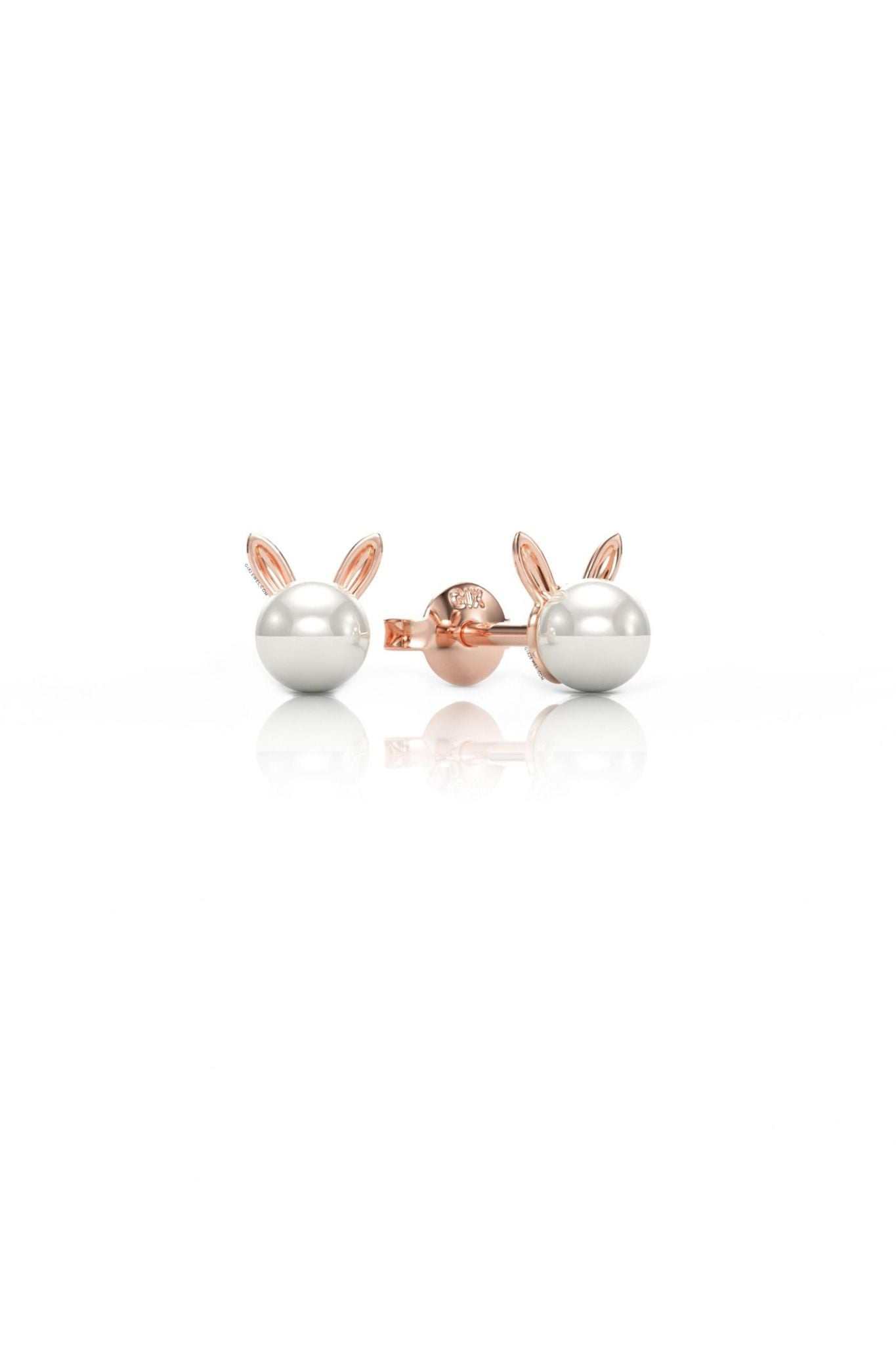 Bông tai cho người mặt dài thiết kế ngọc trai hình mèo Gix Jewel