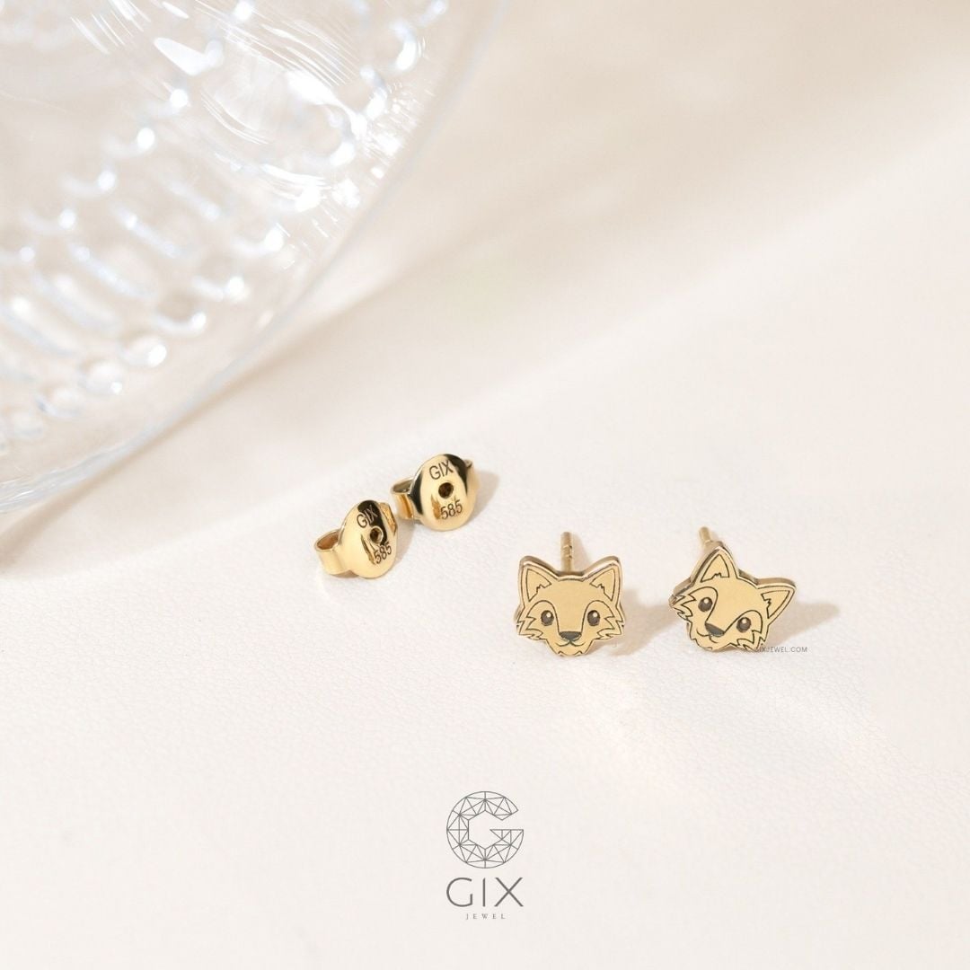 Khuyên tai hình cáo tạo hình nhỏ xinh
