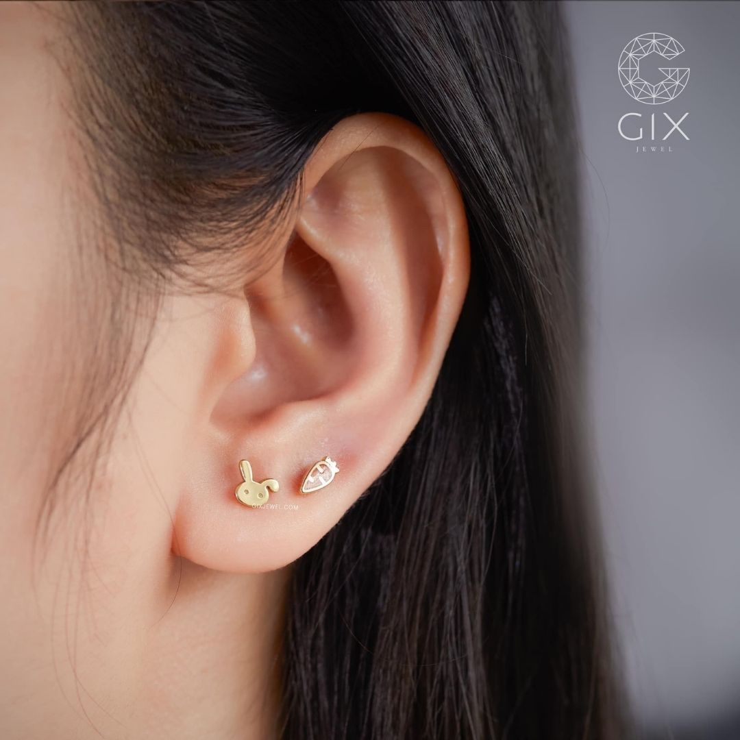 Bông tai hình thỏ cụp tai đáng yêu