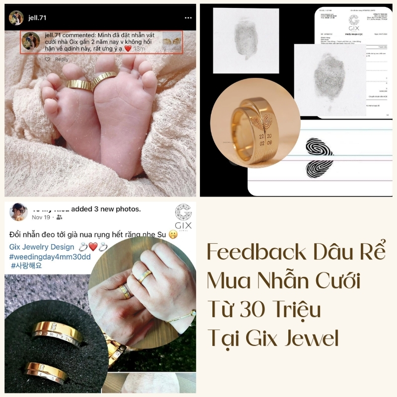Cảm nhận hài lòng từ dâu rể khẳng định chất lượng chế tác nhẫn cưới Gix Jewel.