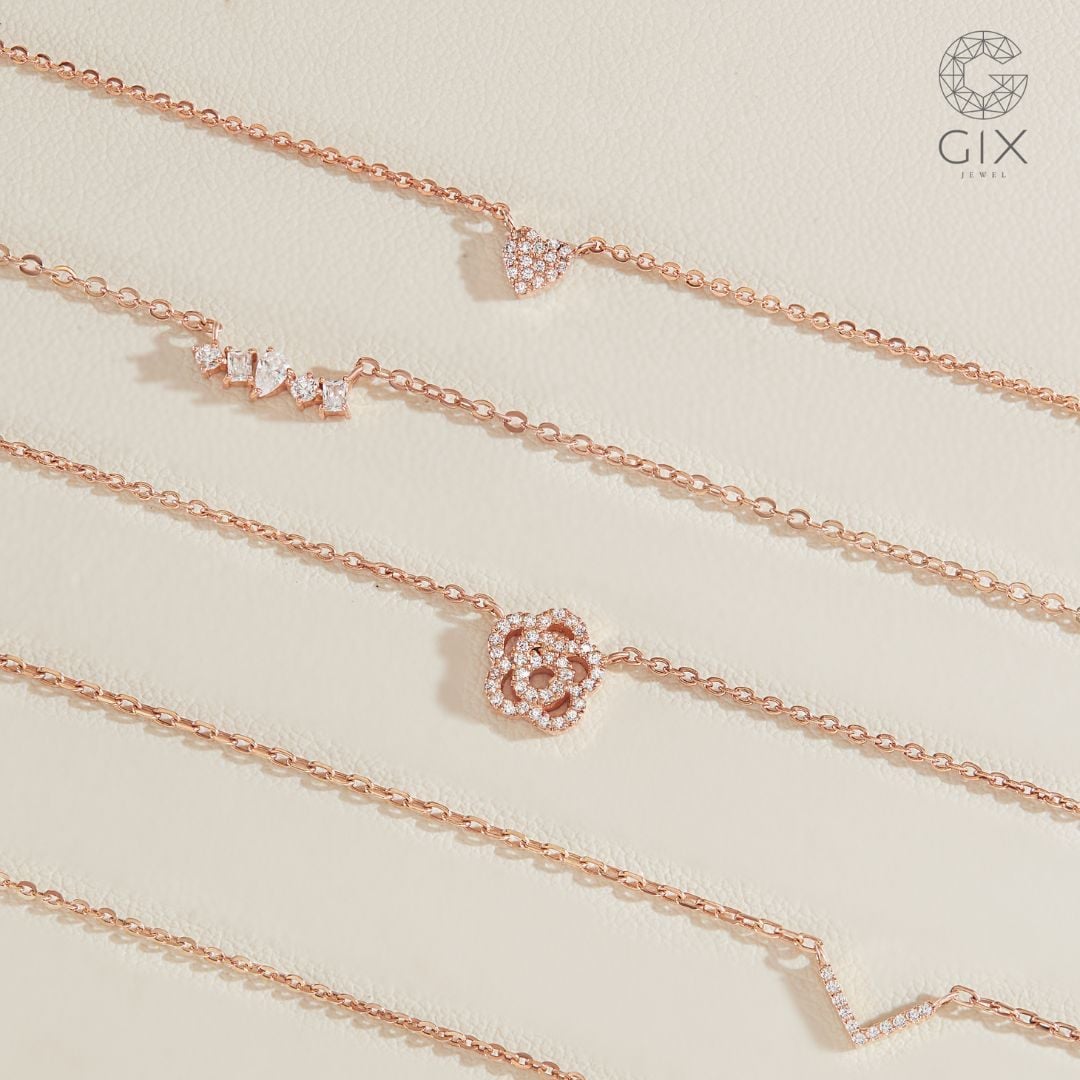 Dây chuyền vàng hồng với thiết kế tinh tế tại Gix Jewel