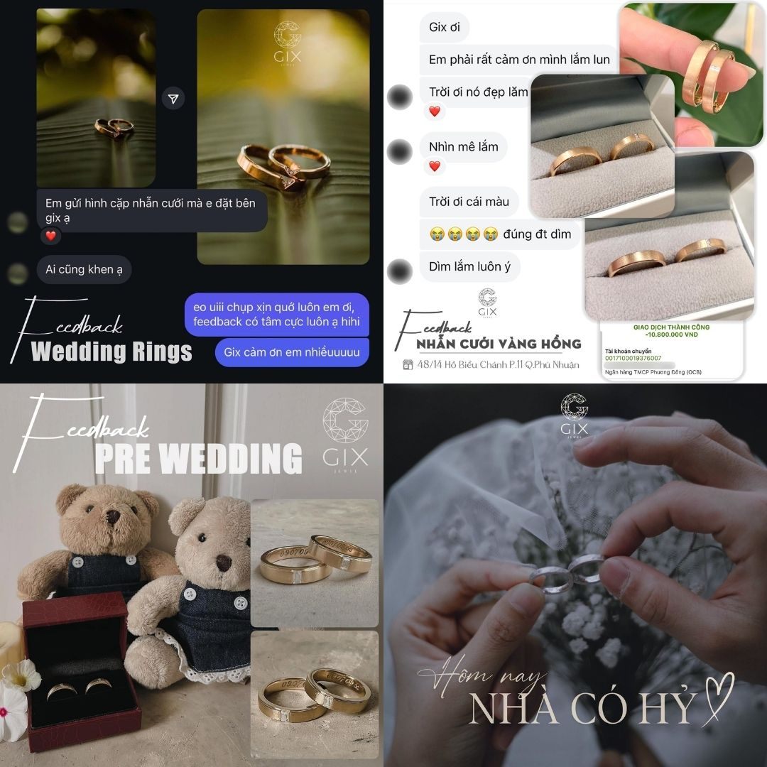 Feedback của khách hàng khi mua nhẫn tại Gix Jewel