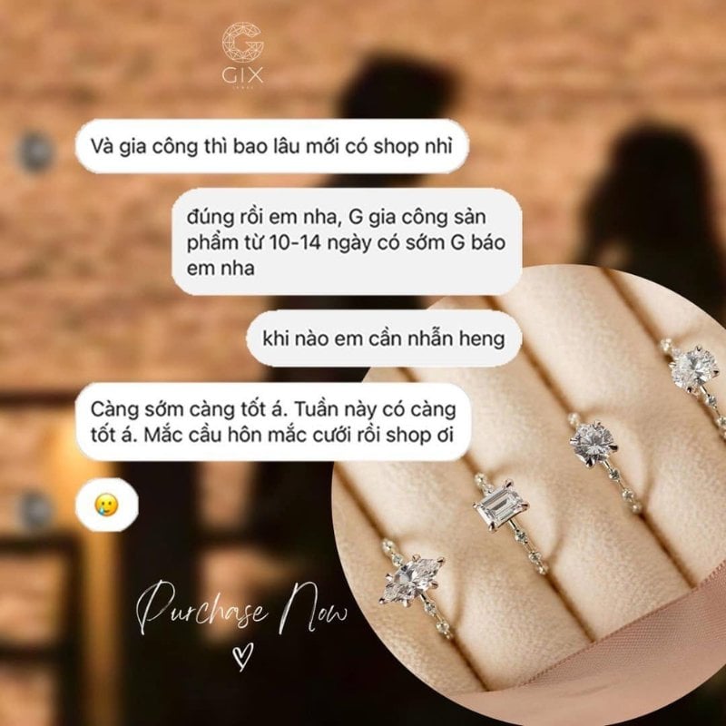 Phản hồi thực tế từ khách hàng đặt nhẫn cầu hôn tại Gix Jewel