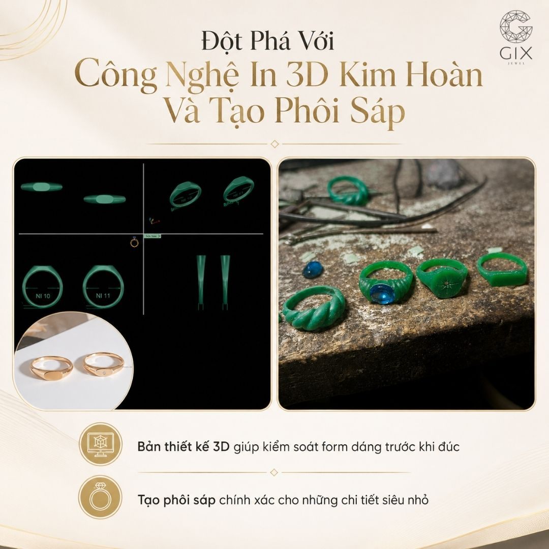 Bản thiết kế 3D và phôi sáp giúp kiểm soát chính xác form dáng trước khi đưa vào đúc thật