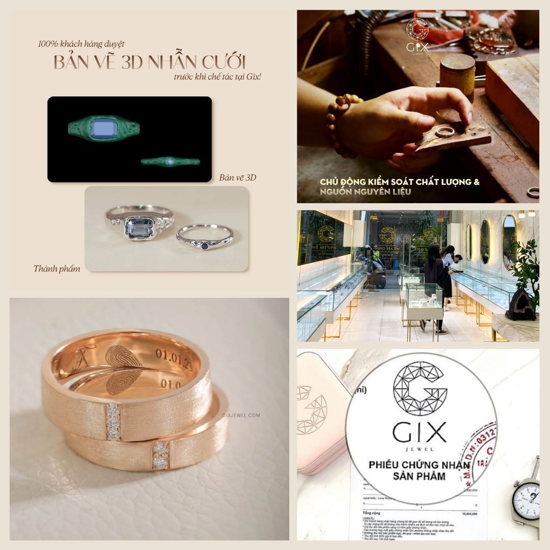 Gix Jewel - Địa chỉ mua nhẫn cưới vàng 14K uy tín