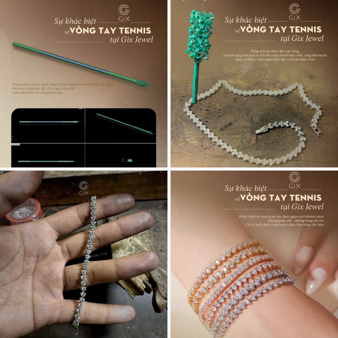Gix Jewel nhận thiết kế lắc tay, vòng tay tennis theo yêu cầu