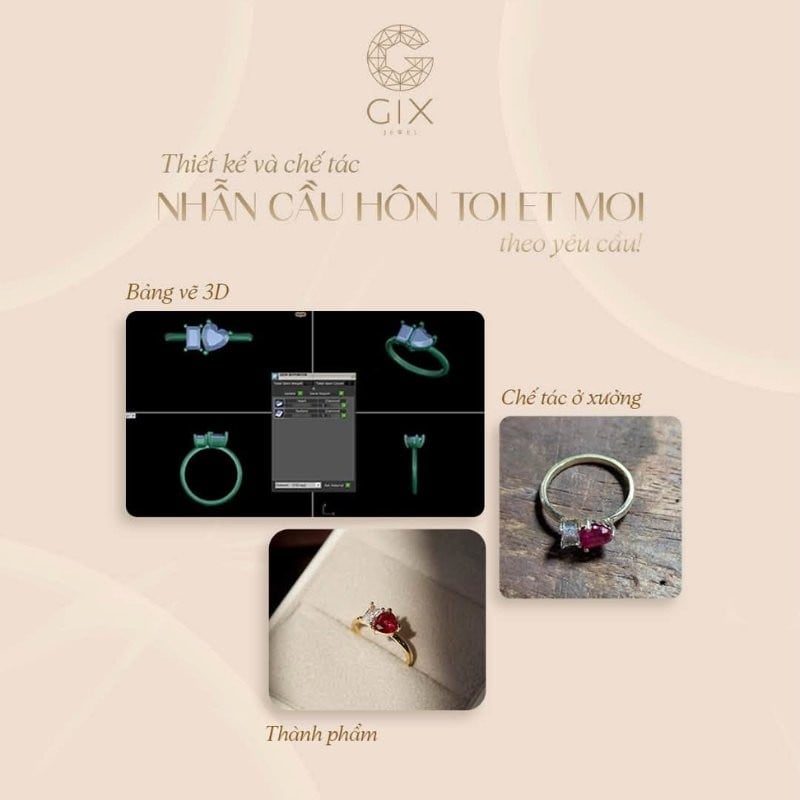 Phản hồi thực tế từ khách hàng đặt nhẫn cầu hôn thiết kế riêng tại Gix Jewel