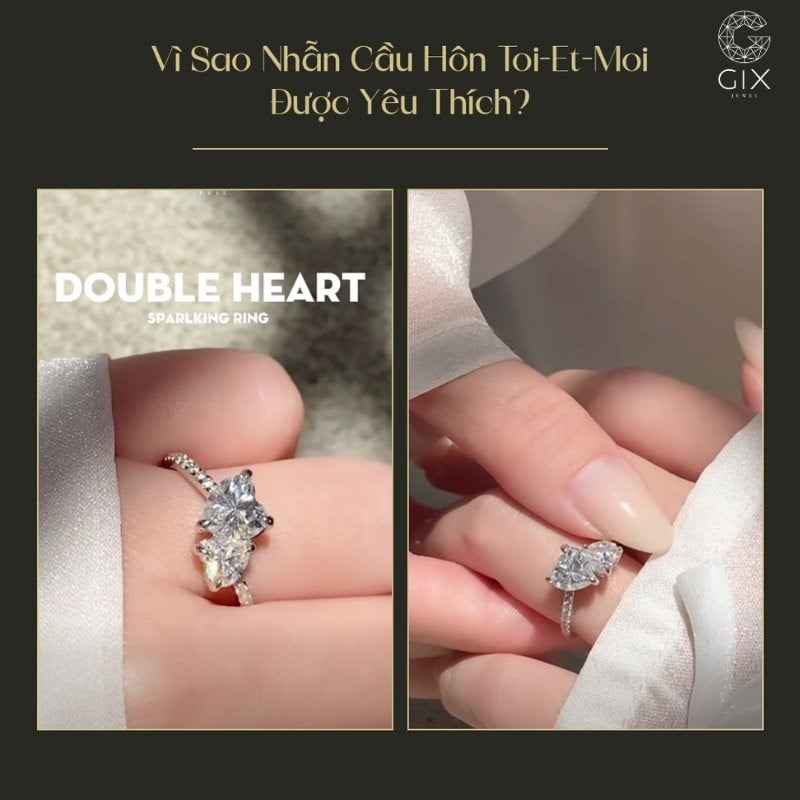 Thiết kế hai đá giúp nhẫn Toi-Et-Moi ghi dấu ấn riêng trong khoảnh khắc cầu hôn
