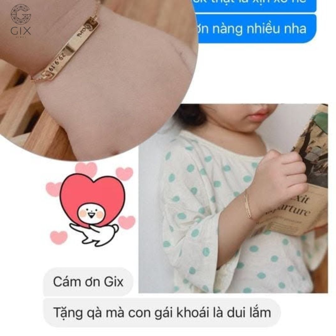 Phản hồi thực tế từ phụ huynh đã đặt lắc tay trẻ em khắc tên tại Gix Jewel