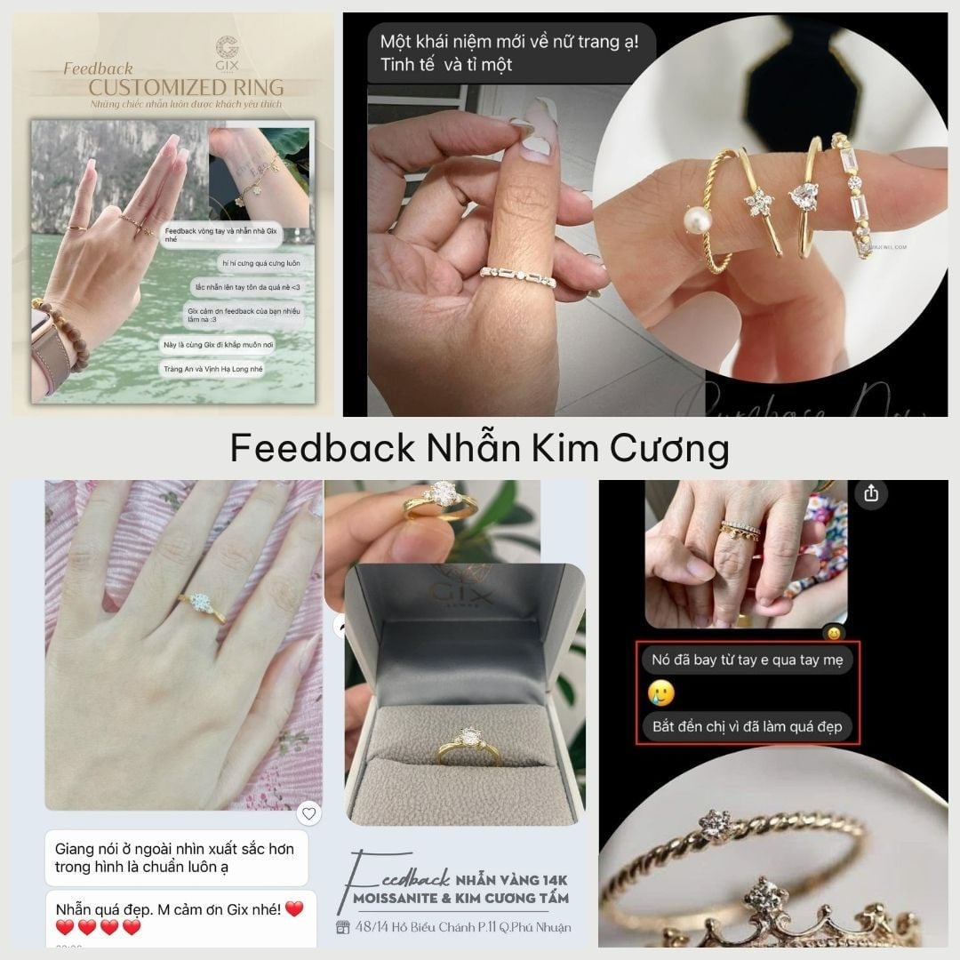 Feedback của khách hàng khi mua nhẫn kim cương của Gix