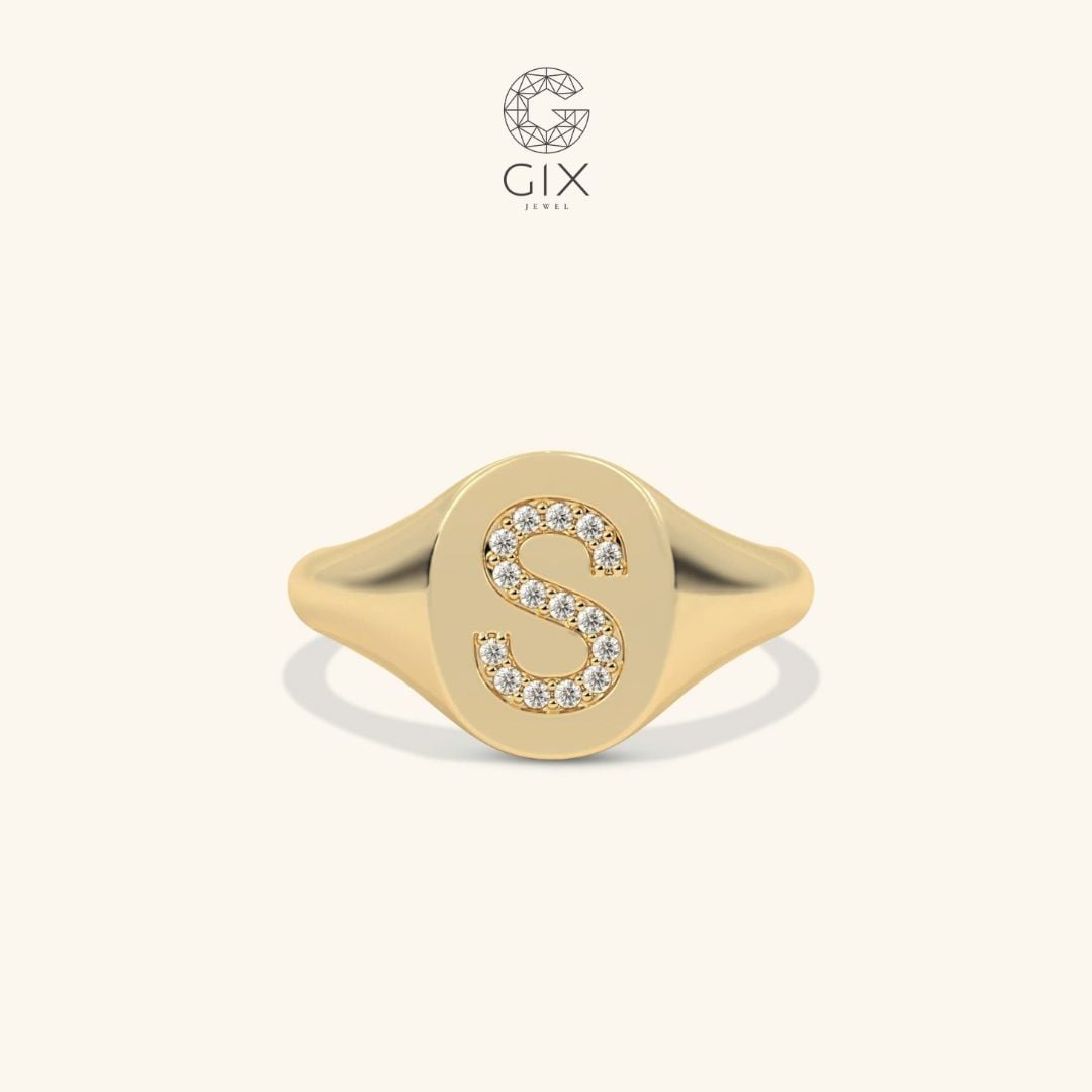 Nhẫn signet đính đá GNN25050160