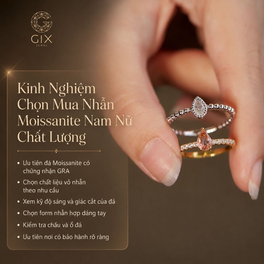 Kinh nghiệm chọn mua nhẫn moissanite