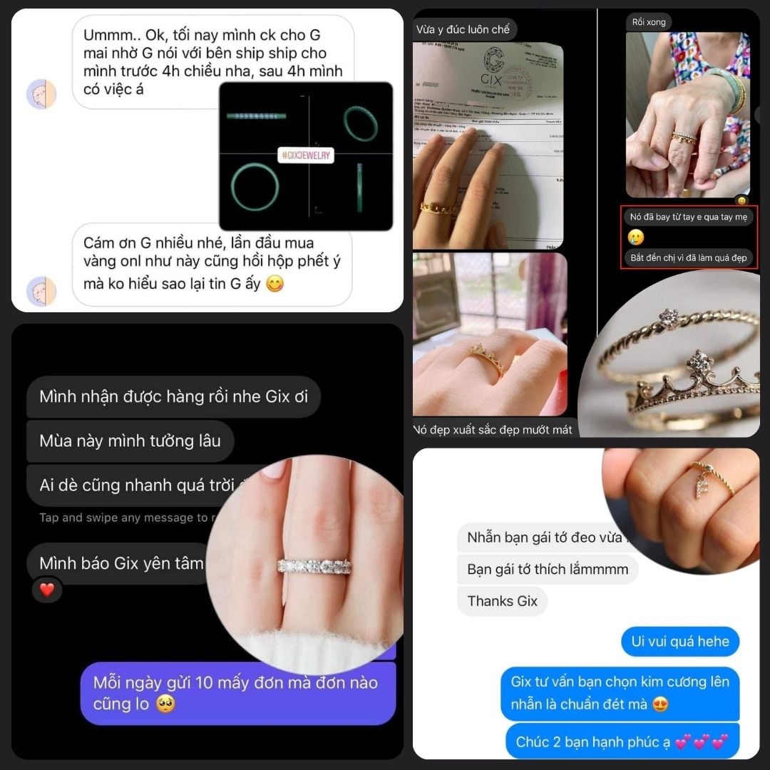 Feedback nhẫn moissanite