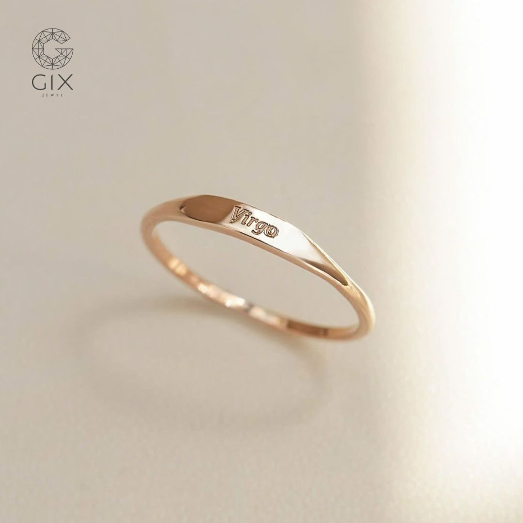 Nhẫn signet mặt vuốt thon