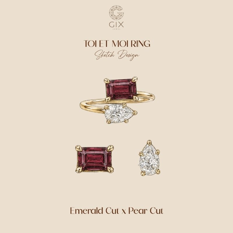 Nhẫn Toi-Et-Moi Emerald và Pear phù hợp với nàng yêu phong cách tinh tế, cá tính