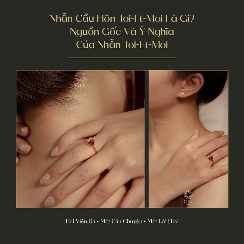 Hai viên đá trên nhẫn Toi-Et-Moi tượng trưng cho sự đồng hành và gắn kết