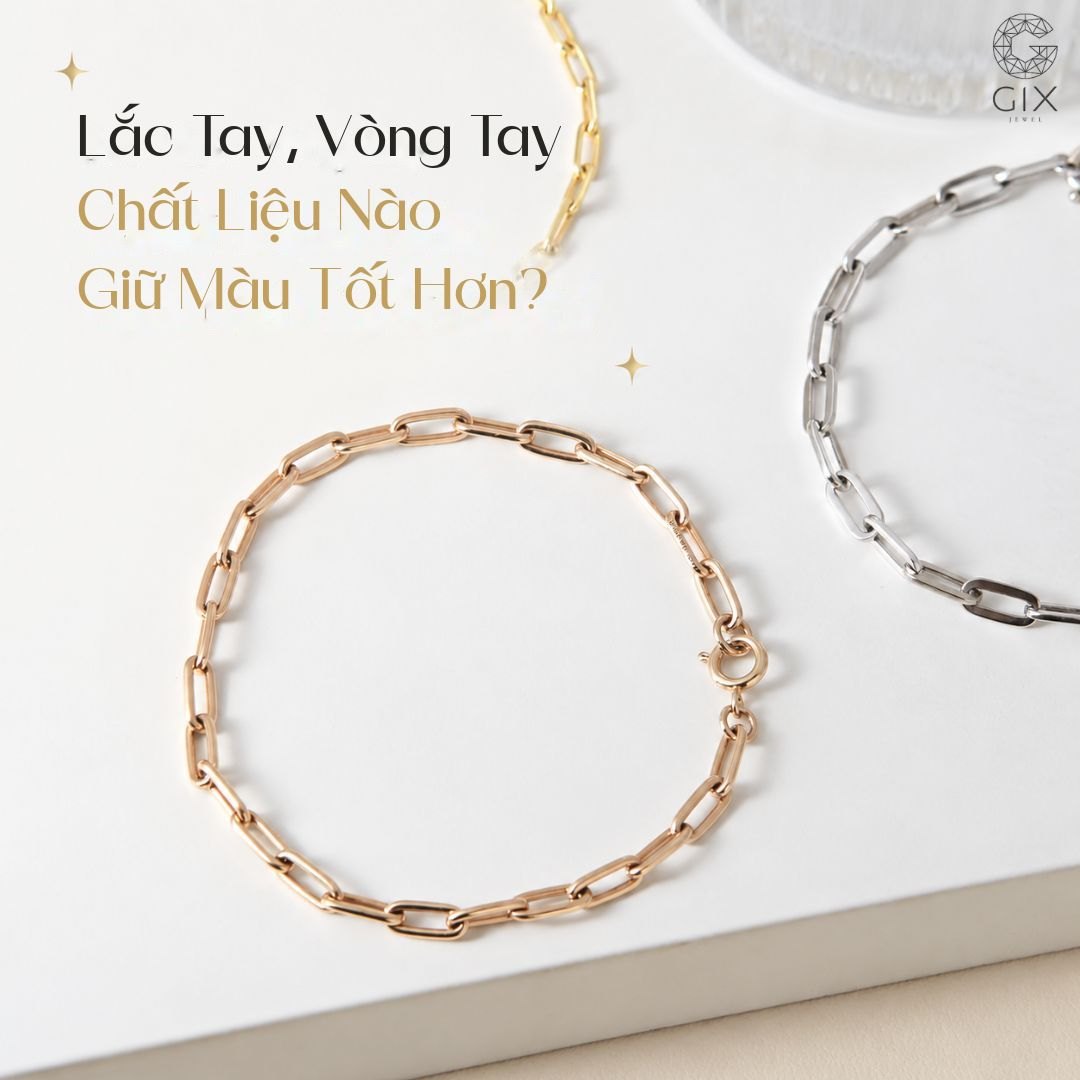 (Khả năng giữ màu giữa các chất liệu lắc tay có sự khác biệt rõ rệt theo thời gian sử dụng)