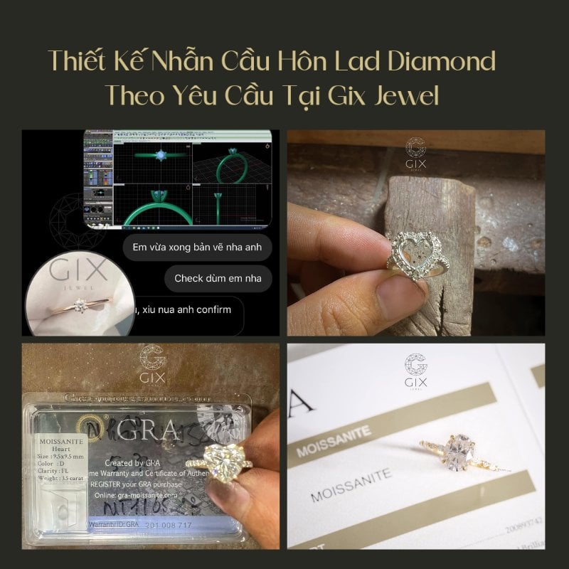 Gix Jewel nhận thiết kế nhẫn cầu hôn Lab Grown Diamond theo yêu cầu của từng khách hàng