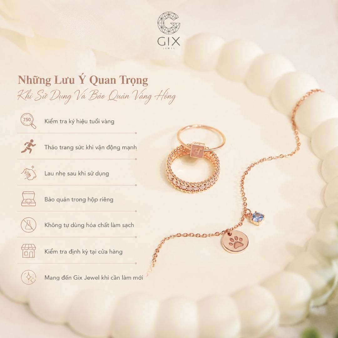 Lưu ý quan trọng khi bảo quản trang sức vàng hồng