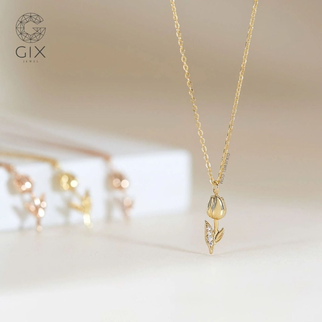 Dây chuyền hoa tulip đính đá GNL25050131
