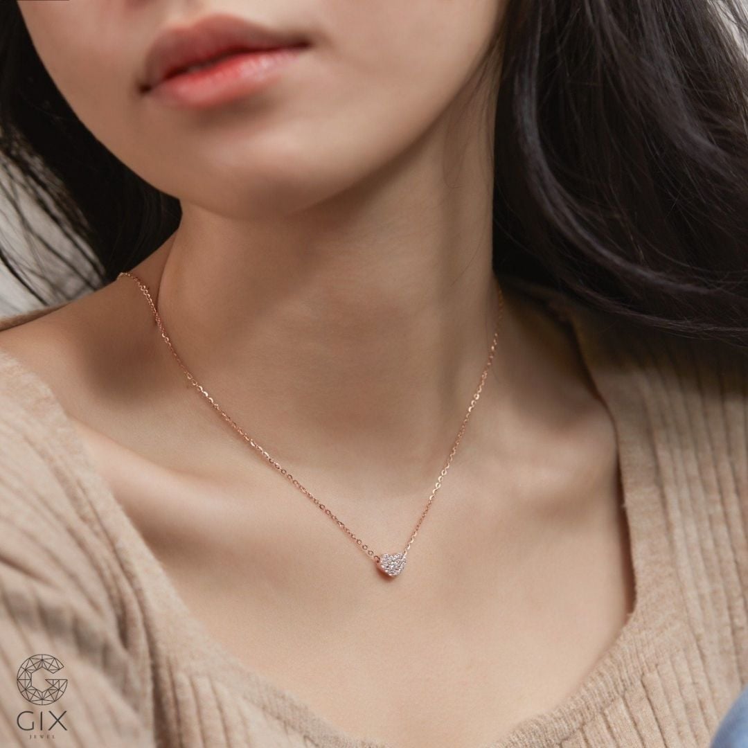 Dây chuyền đính đá hình trái tim GNL25050213