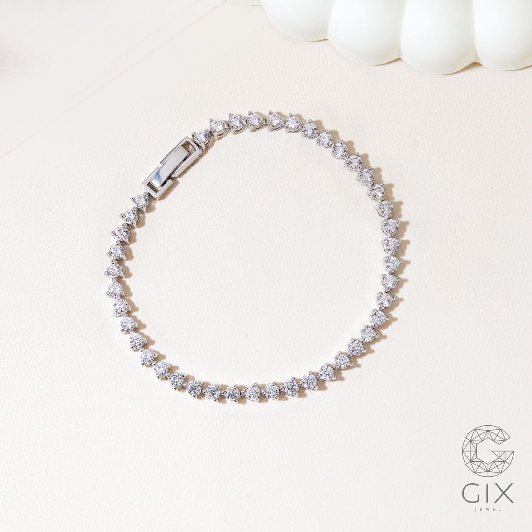Mẫu vòng tay tennis chain cá tính, nổi bật hơn kiểu tennis truyền thống