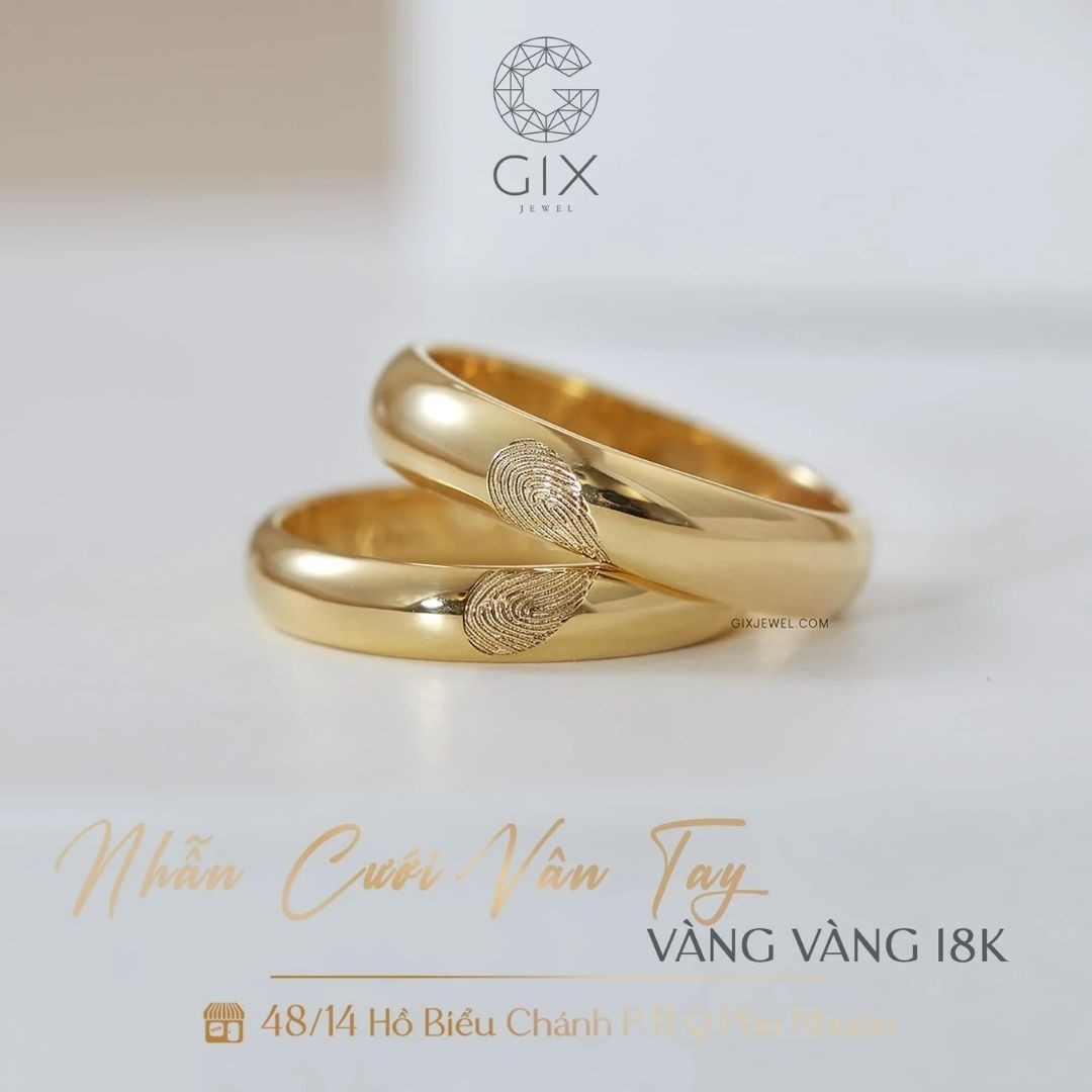 Nhẫn cưới khắc vân tay cá nhân hóa