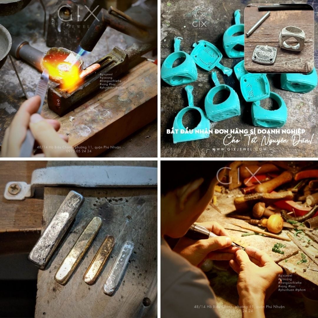 Xưởng sản xuất trang sức của Gix Jewel đáp ứng đa dạng quy mô, từ mẫu cá nhân đến đơn hàng doanh nghiệp